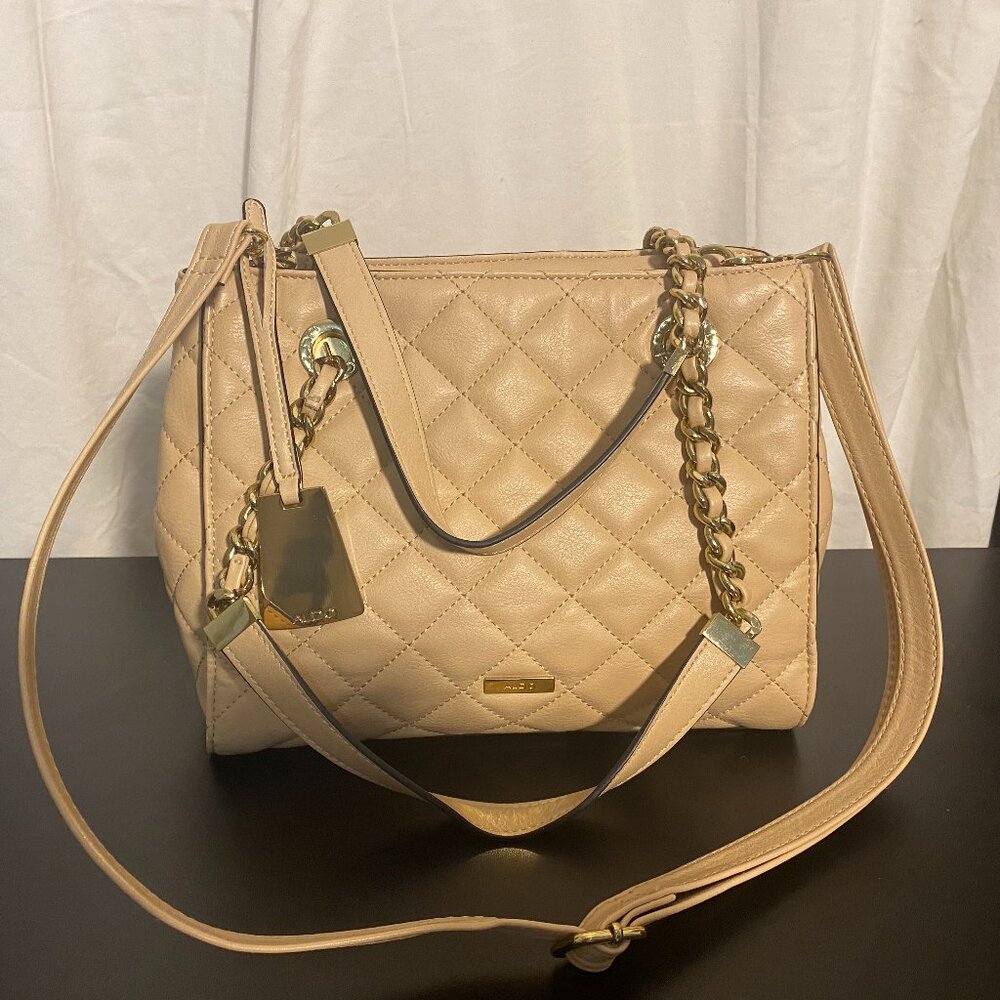 ALDO Vintage Glam Pastel Pink Quilted Shoulder Bag – Chic & Versatile!
